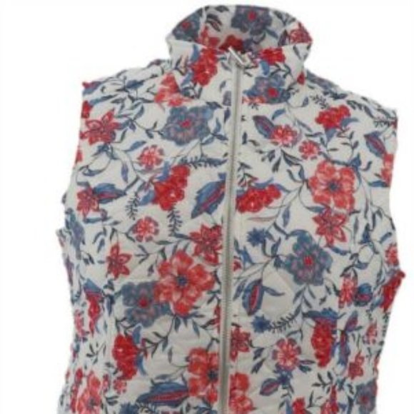 NWT SUSAN GRAVER WEEKEND FLORAL ZIP FRONT‎ VEST 6 - Picture 2 of 11